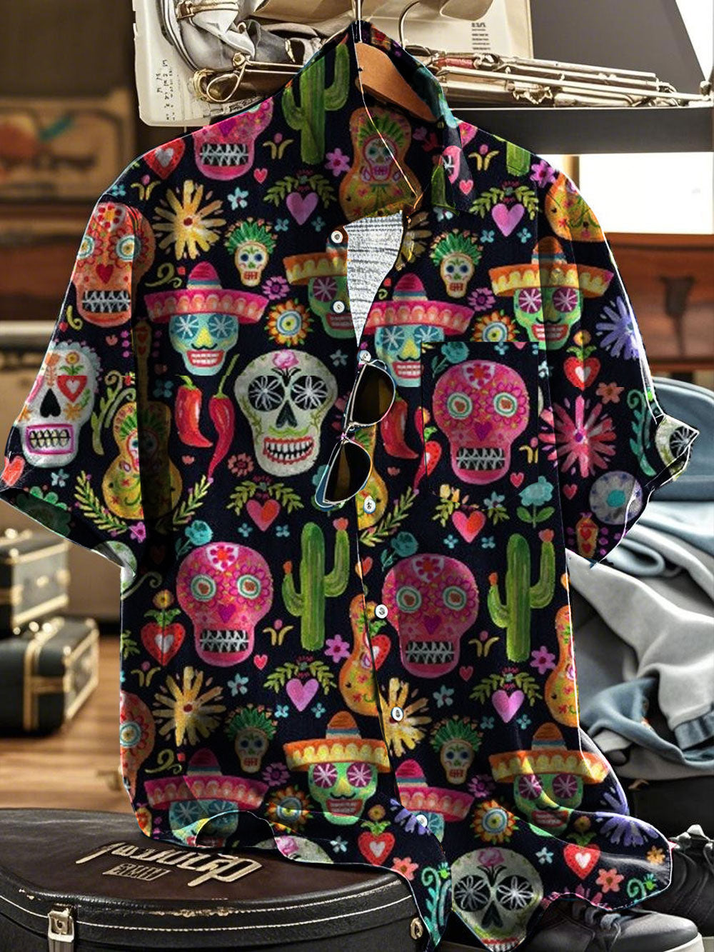 Camisa estampada mexicana Festival Viva Cinco De Mayo para hombre