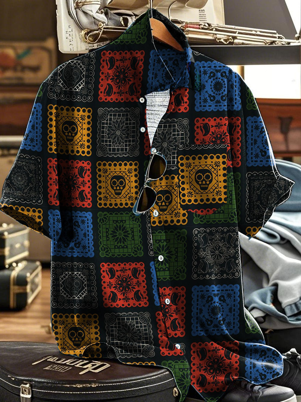 Camisa estampada mexicana Festival Viva Cinco De Mayo para hombre