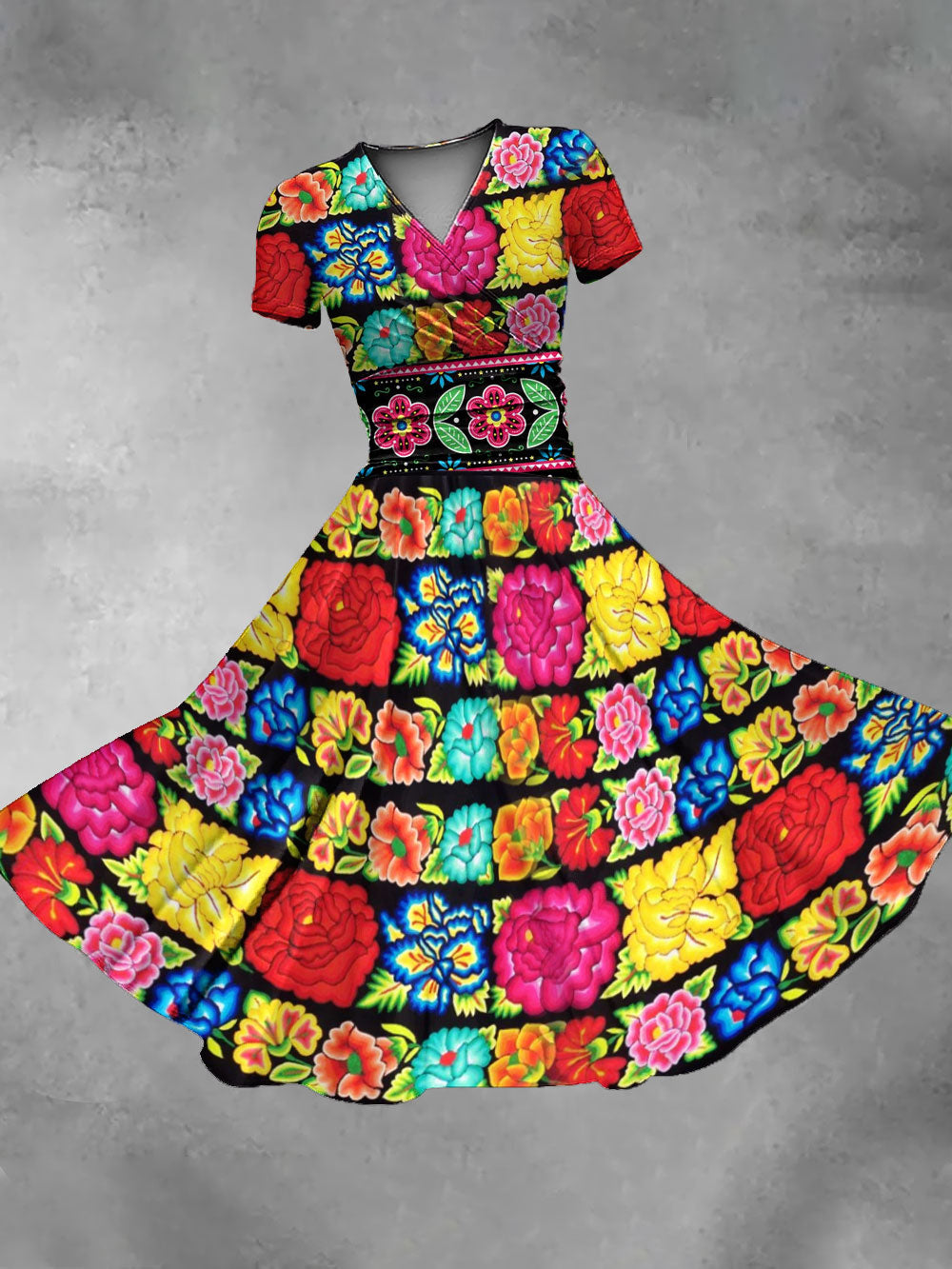 México Cinco De Mayo Arte Floral Impreso Vestido de las mujeres