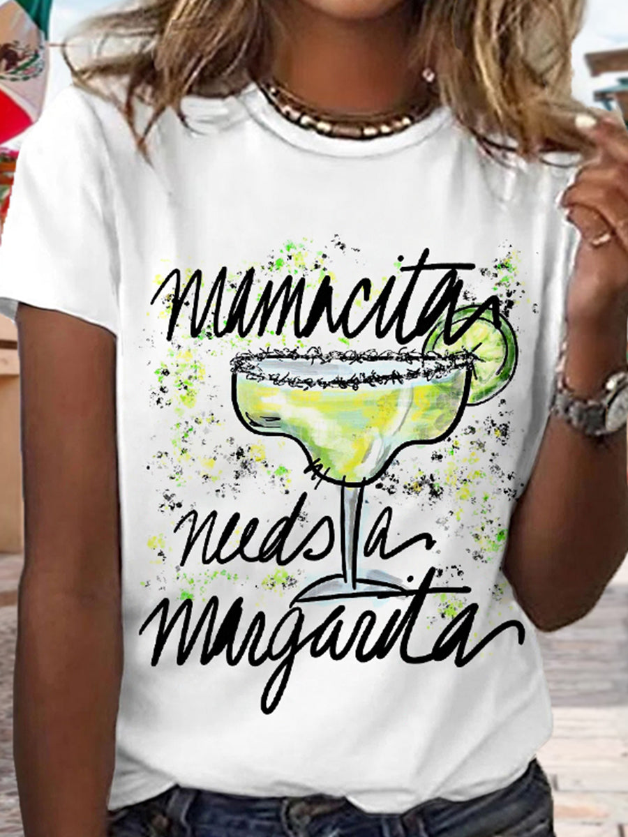 Camiseta casual de Cinco de Mayo Mamacita Needs A Margarita! para mujer