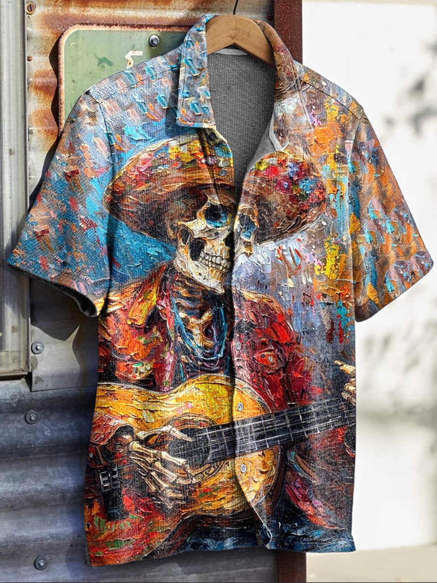 Camisa de manga corta con estampado Cinco de Mayo para hombre