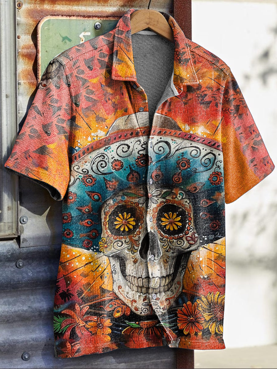 Camisa de manga corta con estampado Cinco de Mayo para hombre