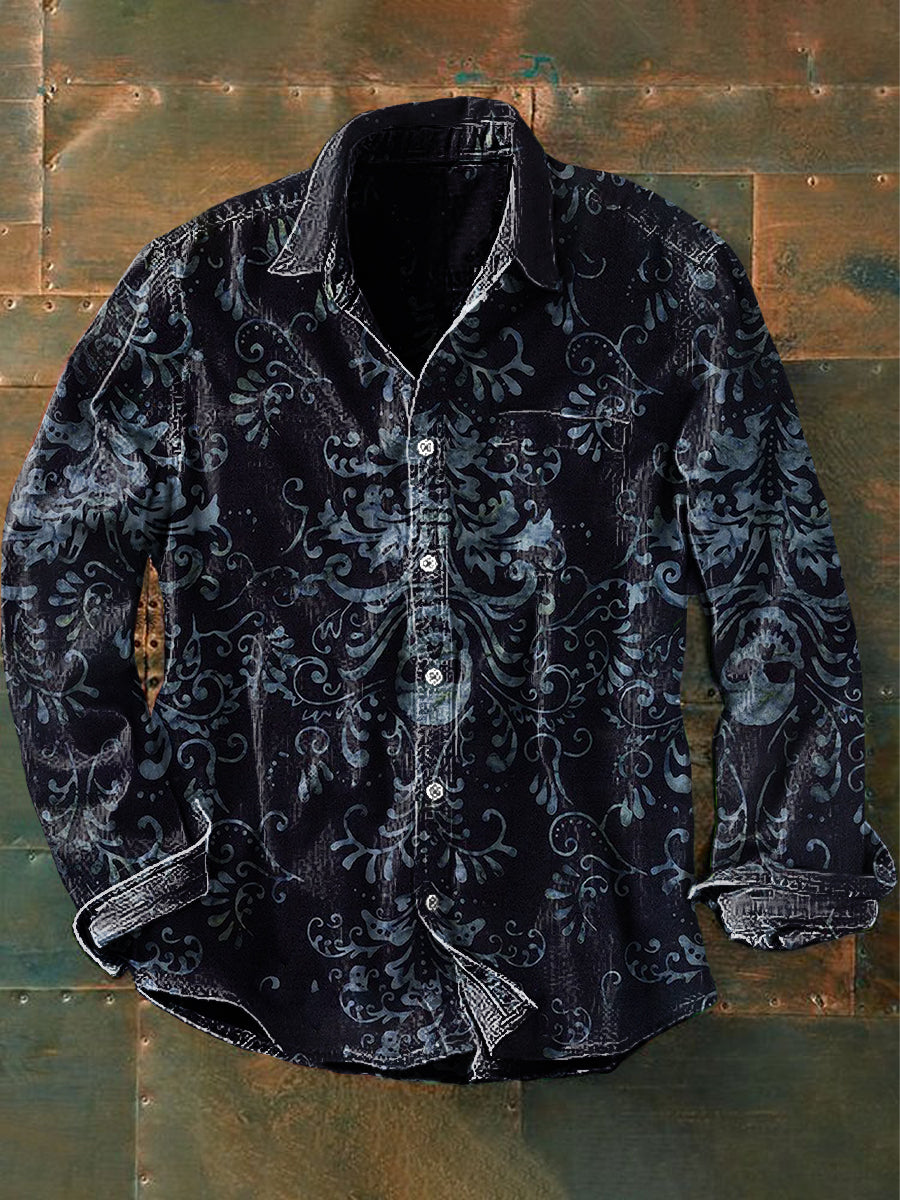 Unisex Hombres Retro Impresión Gráfica Casual Manga Larga Camisa