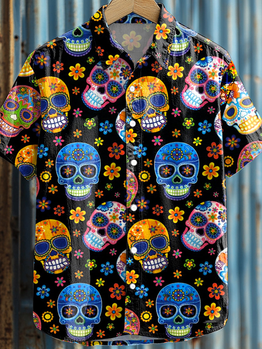 Camisa casual con estampado de Cinco de Mayo para hombre