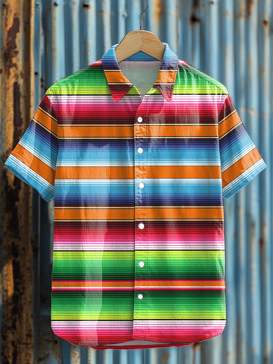 Camisa casual con estampado de Cinco de Mayo para hombre