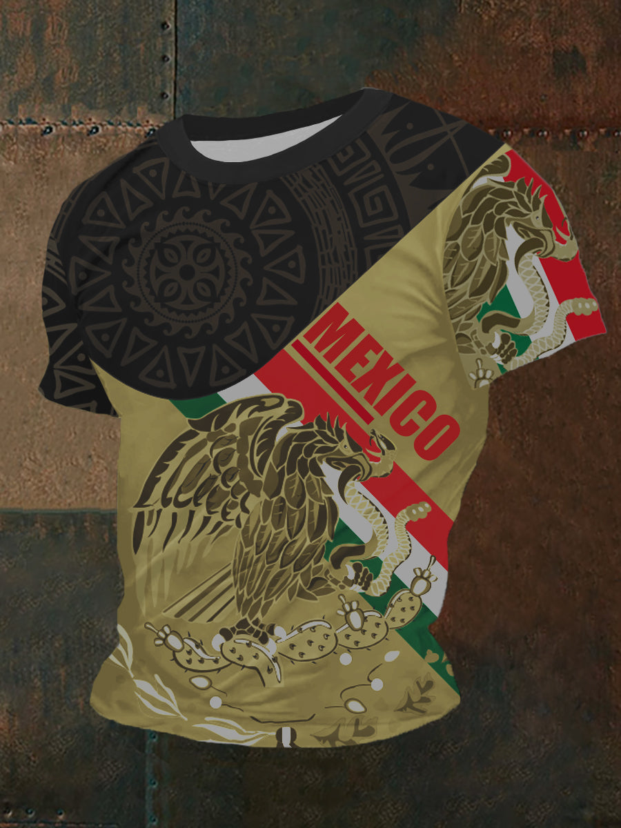 Top deportivo casual de manga corta México Azteca Dessings para hombre