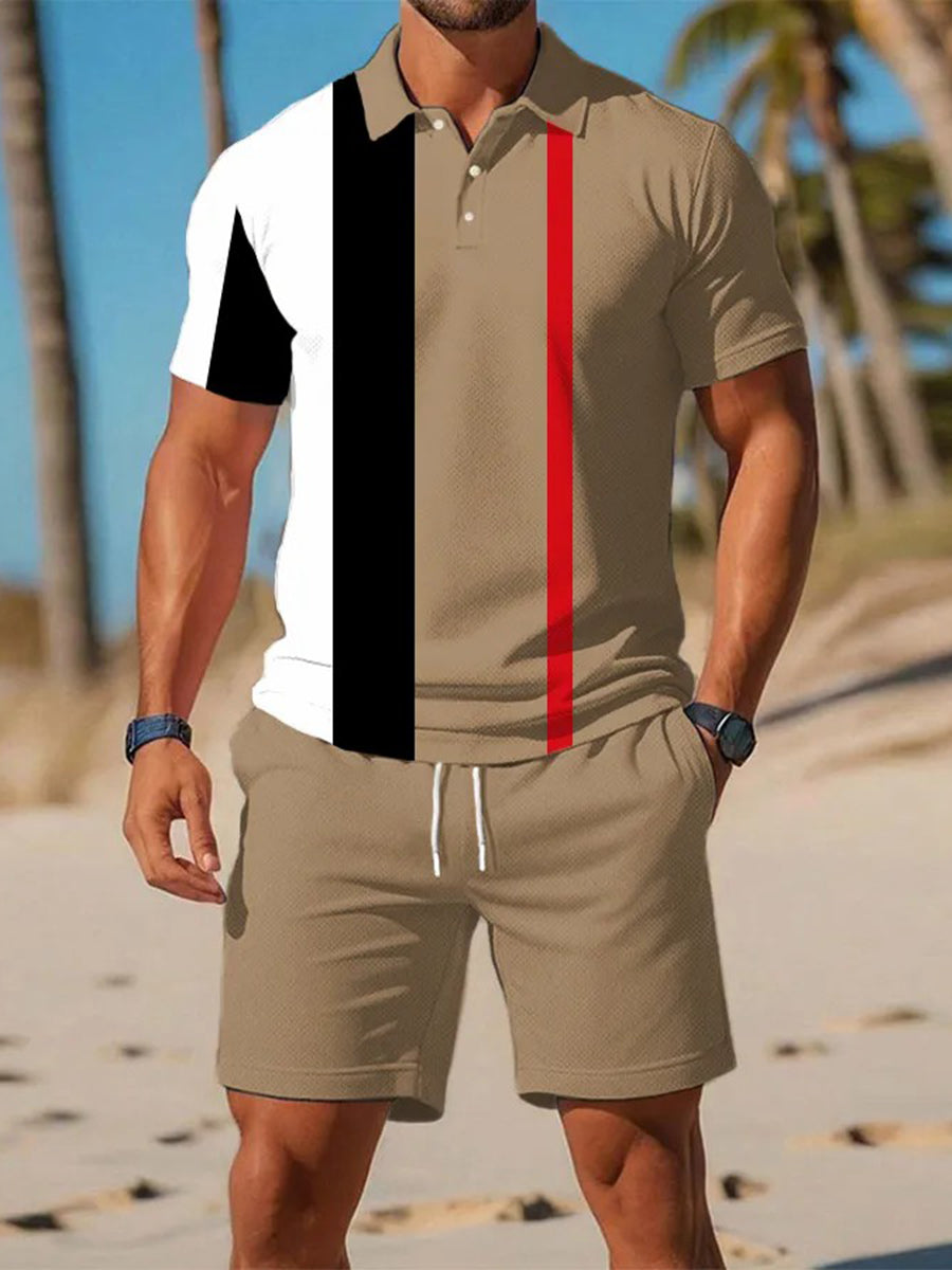 Traje de polo de manga corta de negocios casual para hombres