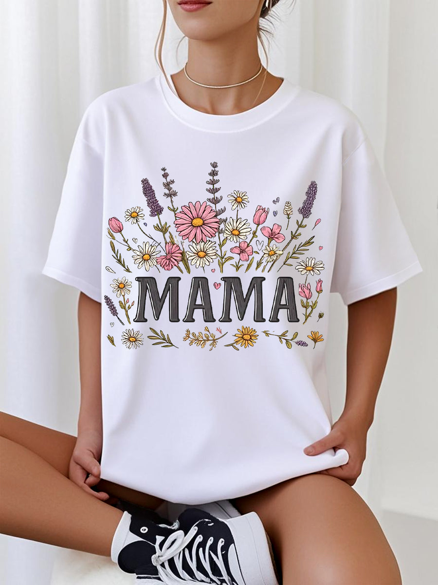 Camiseta casual floral del regalo del día de madre de la mamá de las mujeres