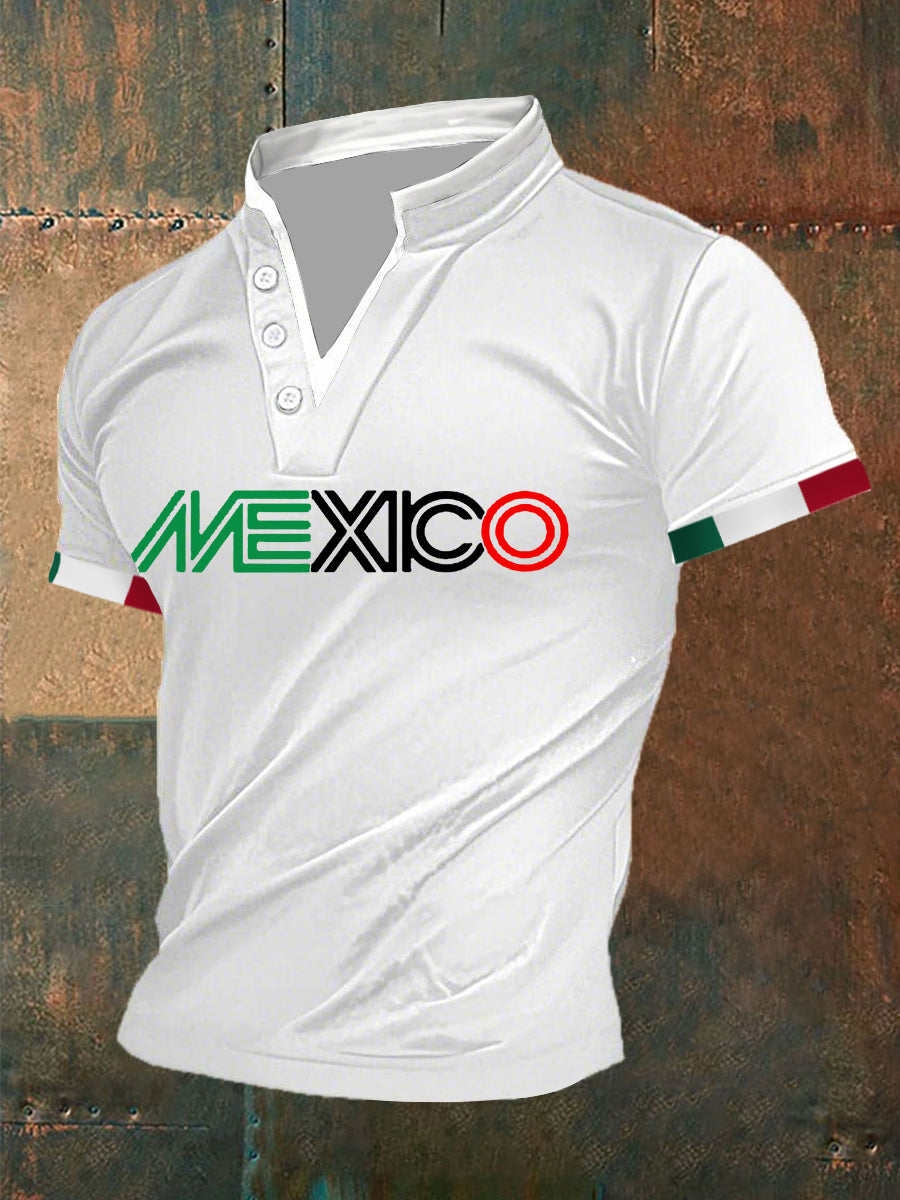 Top de cuello en V casual de México para hombre