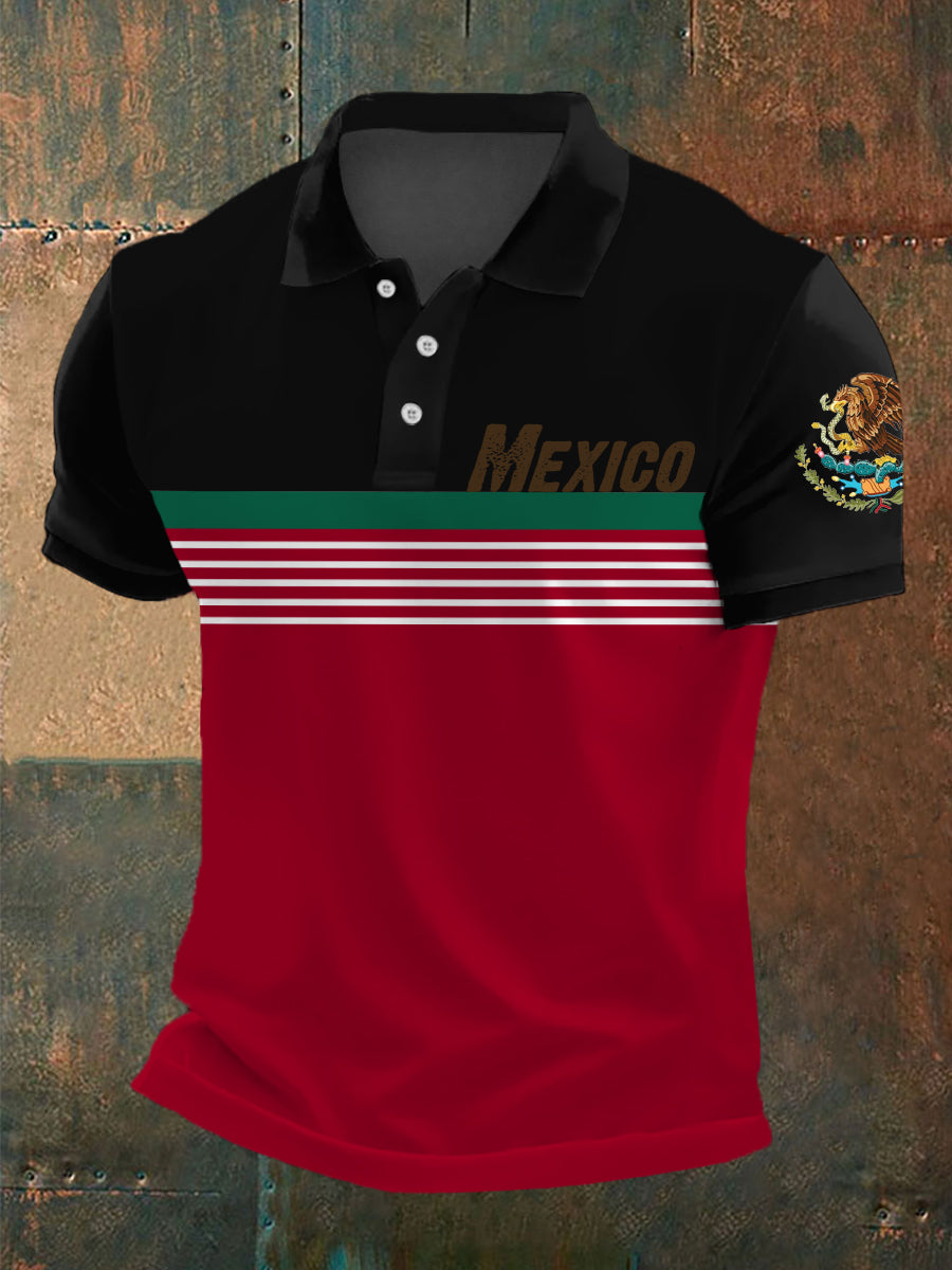 Polo Casual Estampado Rayas México para hombre