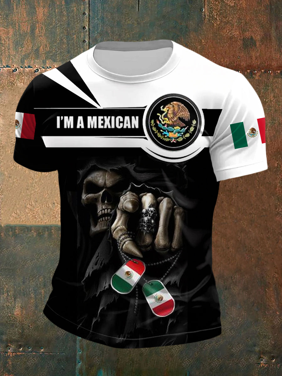 Hombres I'm A Mexican Mexico Flag Print Casual Tee