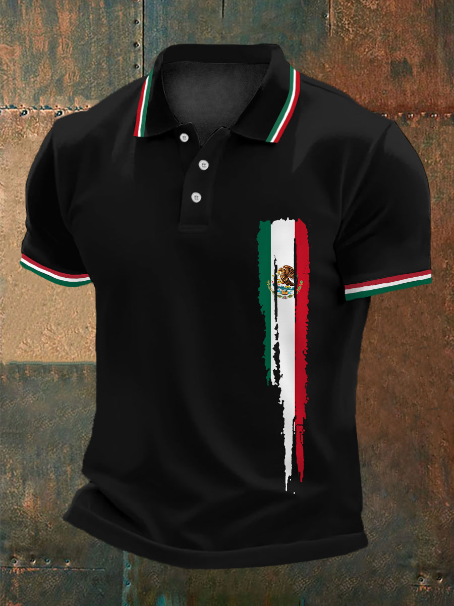 Top Casual con Estampado de Bandera Mexicana para Hombre