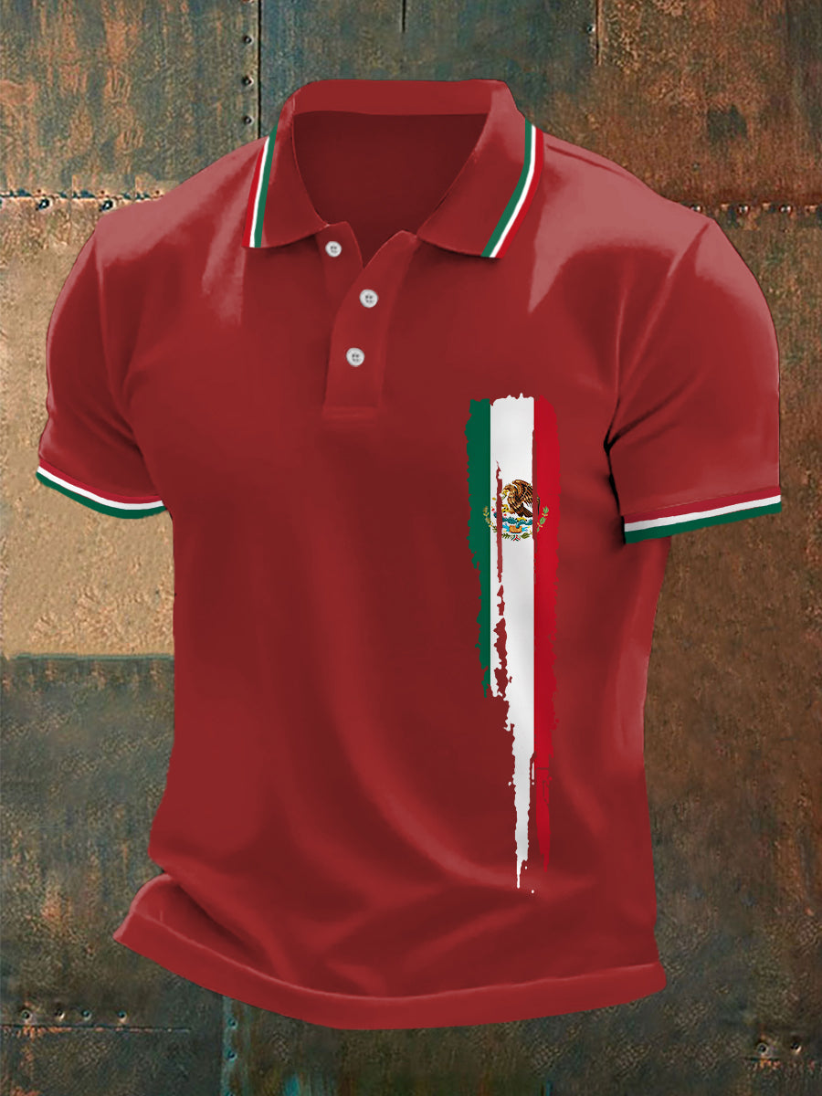 Top Casual con Estampado de Bandera Mexicana para Hombre