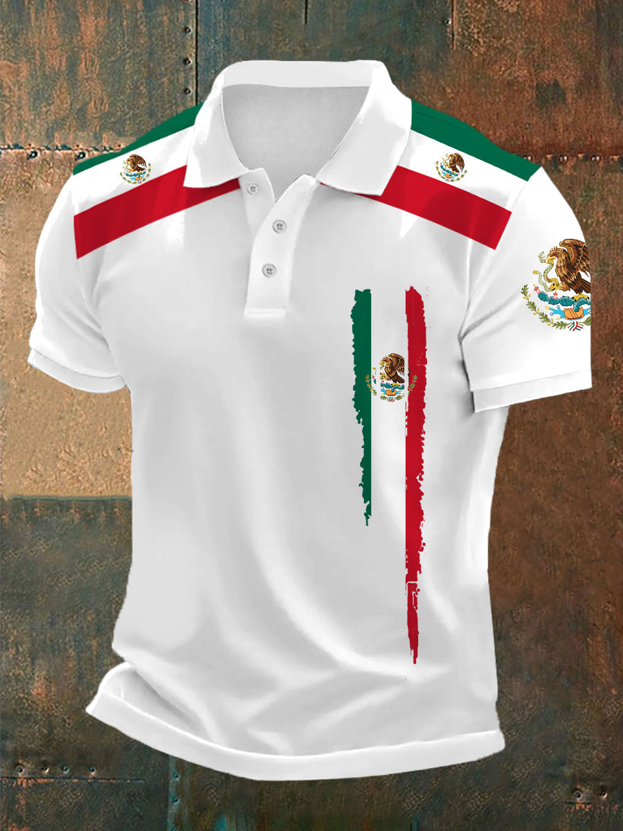 Top Casual con Estampado de Bandera Mexicana para Hombre