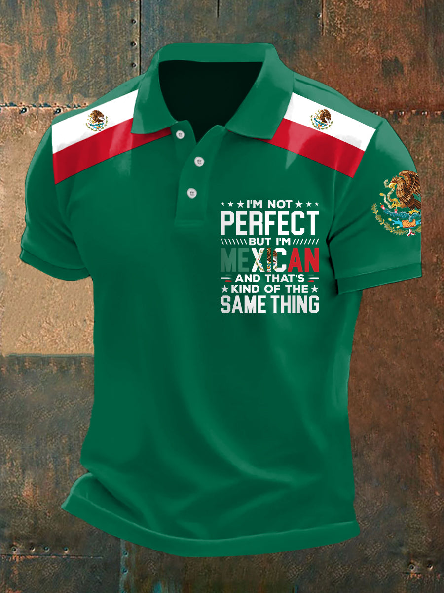 Hombres no soy perfecto pero soy mexicano y eso es algo de lo mismo Top casual con estampado de bandera mexicana