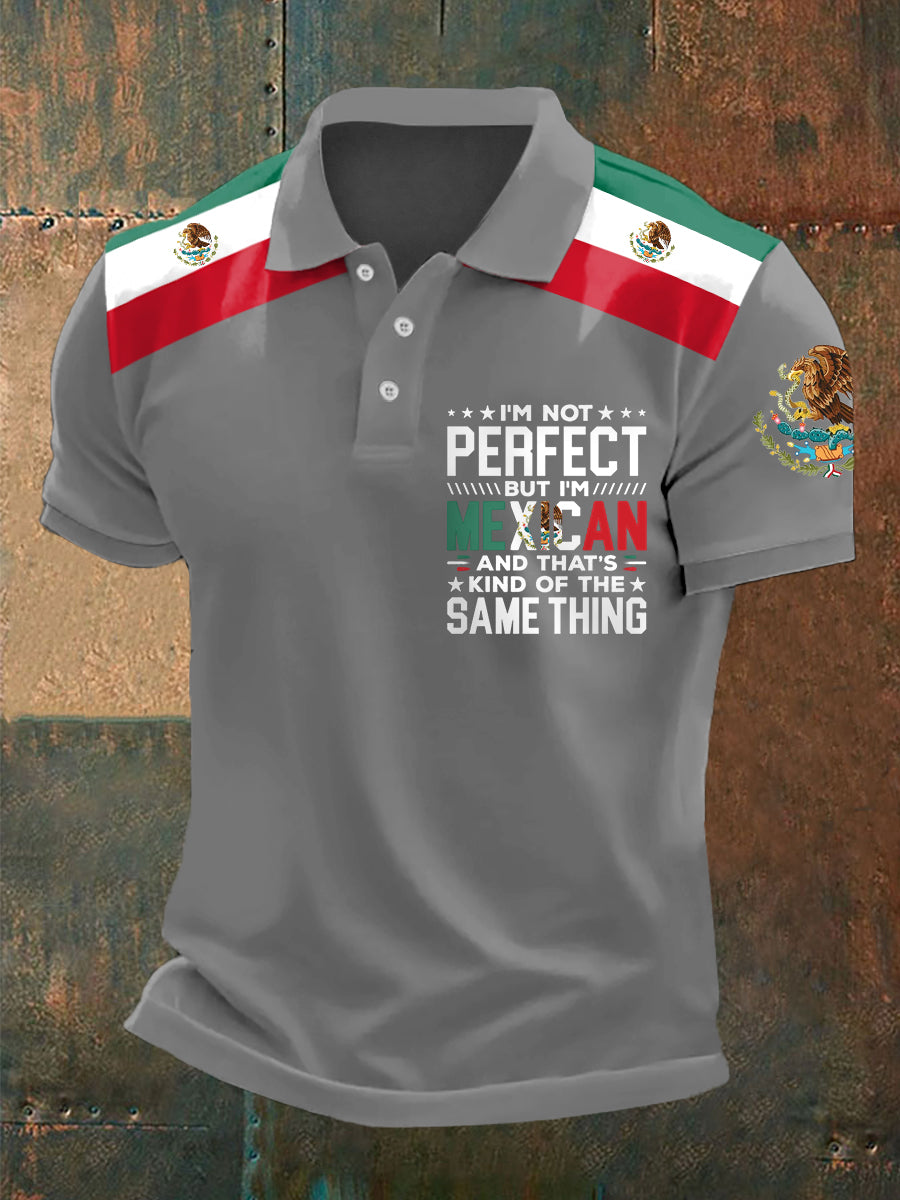 Hombres no soy perfecto pero soy mexicano y eso es algo de lo mismo Top casual con estampado de bandera mexicana