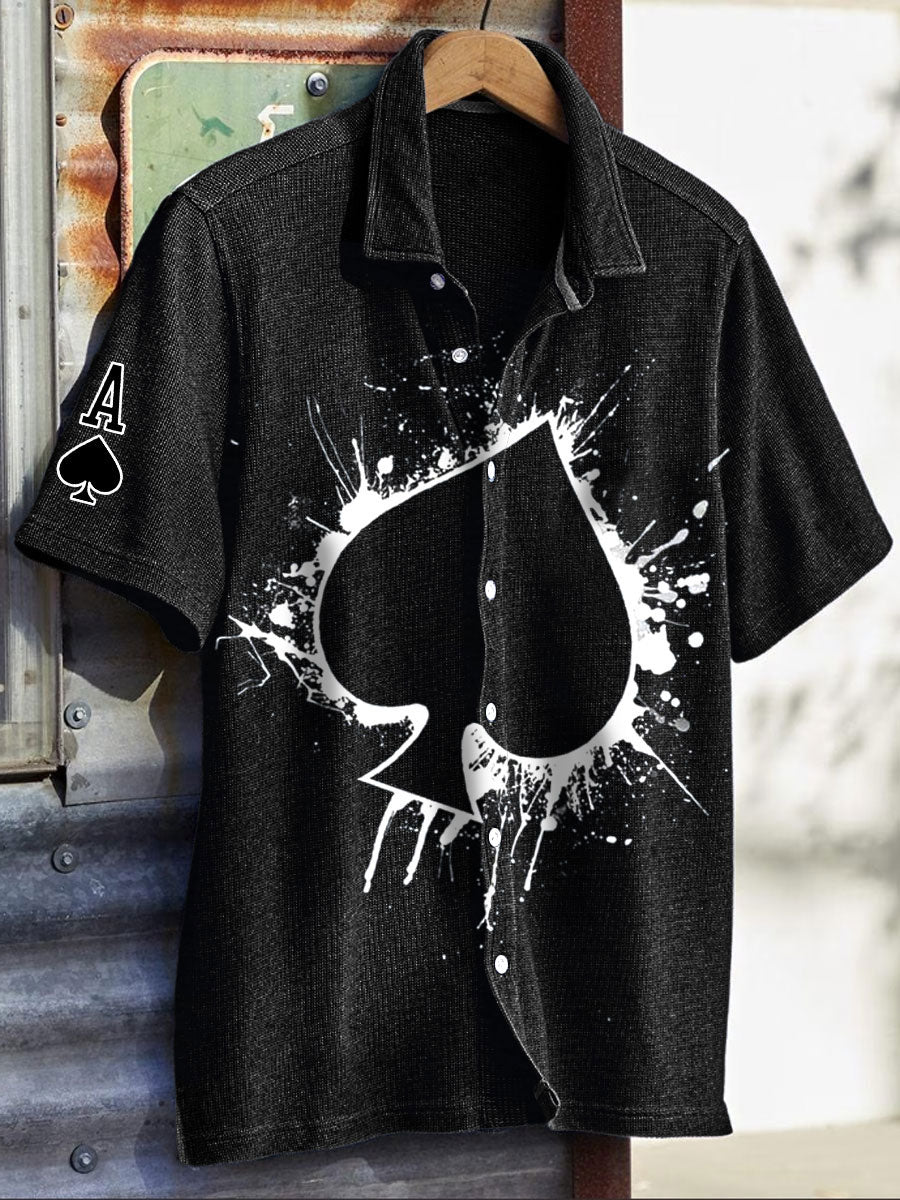 Camisas de Hombre Texas Hold'em Spade A Print Casual
