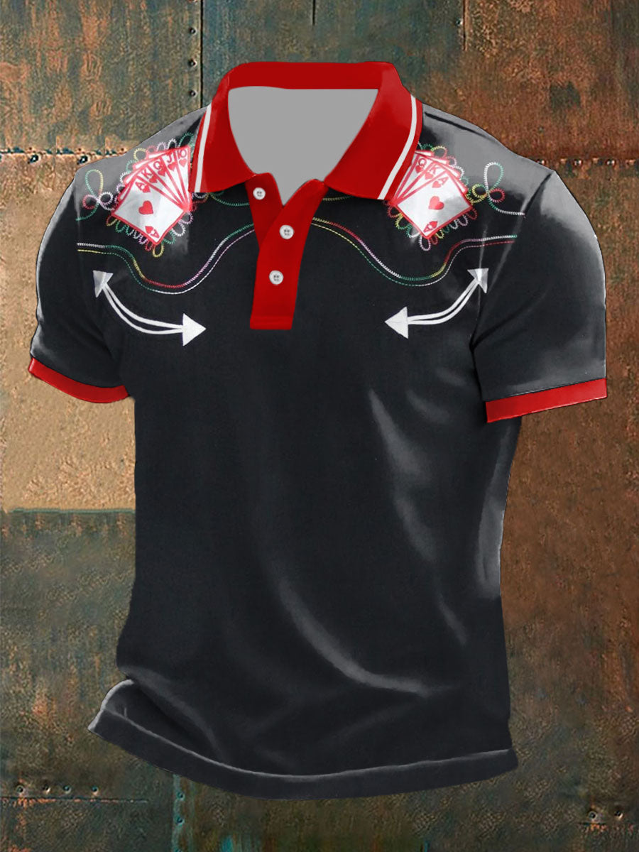 Tops vintage de poker para hombre