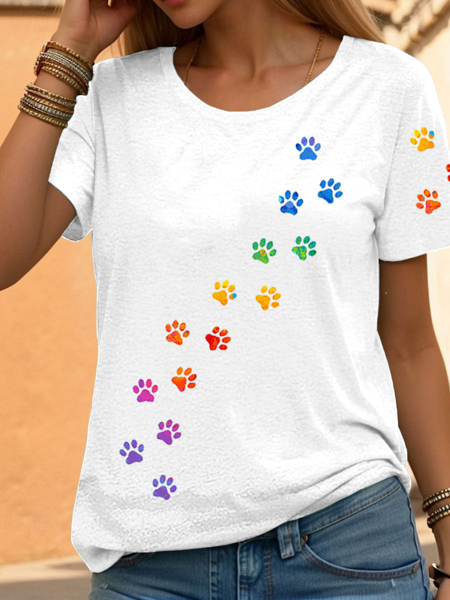 Mujer Arco iris Estampado Animal Casual Camisetas