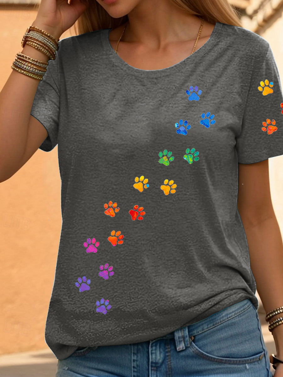 Mujer Arco iris Estampado Animal Casual Camisetas