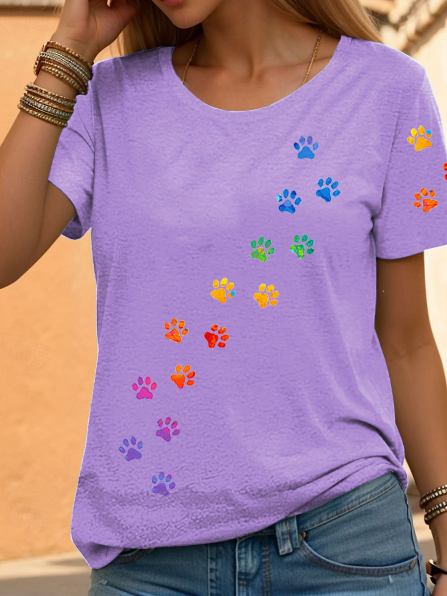 Mujer Arco iris Estampado Animal Casual Camisetas