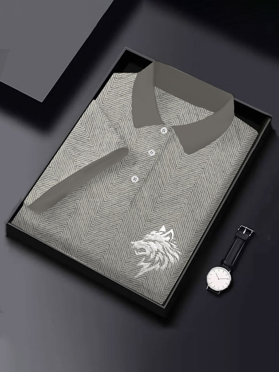 Camiseta del lobo del negocio de los hombres