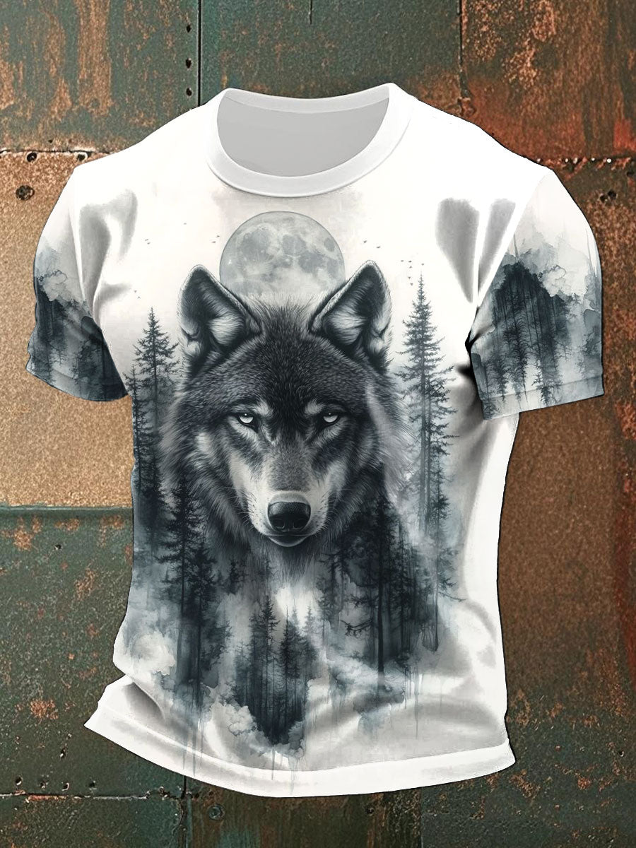 Men's Timber Wolf Impreso Camisetas casuales