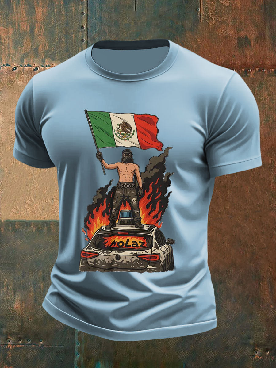 Hombres Chinga La Migra Impreso Casual Camiseta