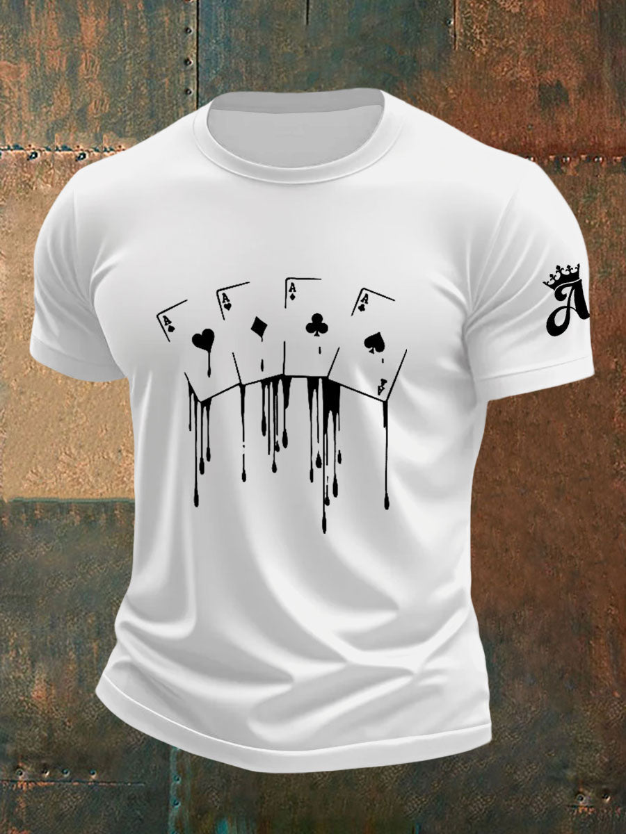 Camiseta casual de poker divertido para hombre