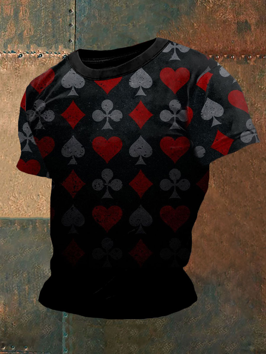 Camiseta casual de poker divertido para hombre