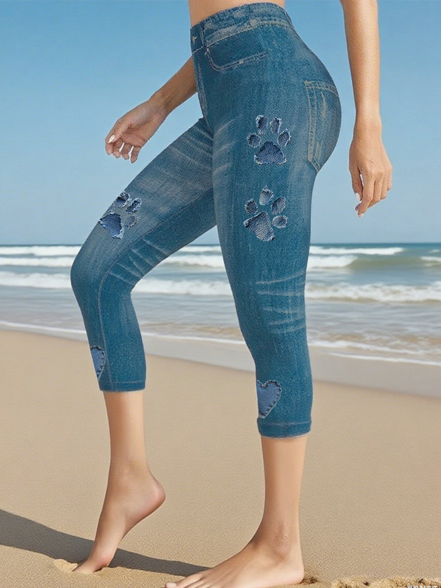 Polainas de mujer Denim Paw Cropped