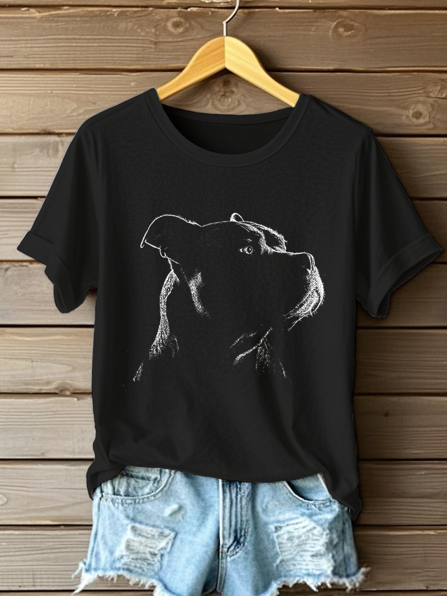 Camiseta American Bully Print Casual para mujer