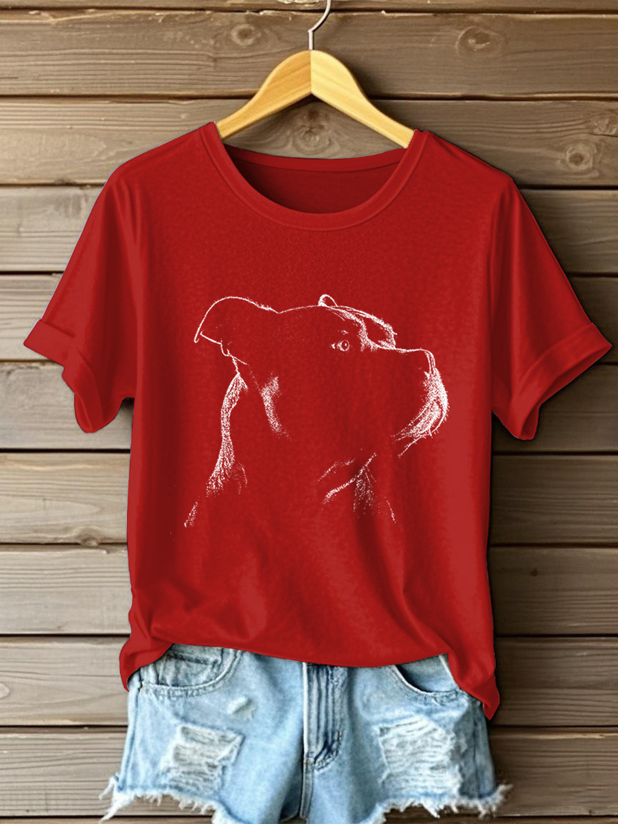 Camiseta American Bully Print Casual para mujer