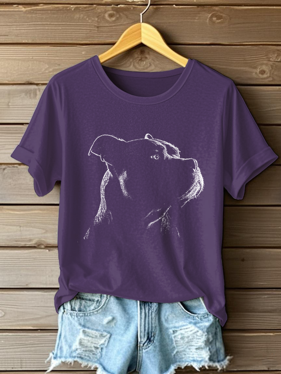 Camiseta American Bully Print Casual para mujer