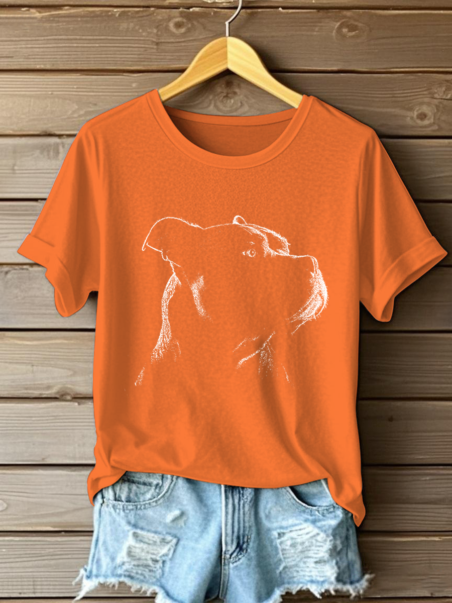 Camiseta American Bully Print Casual para mujer