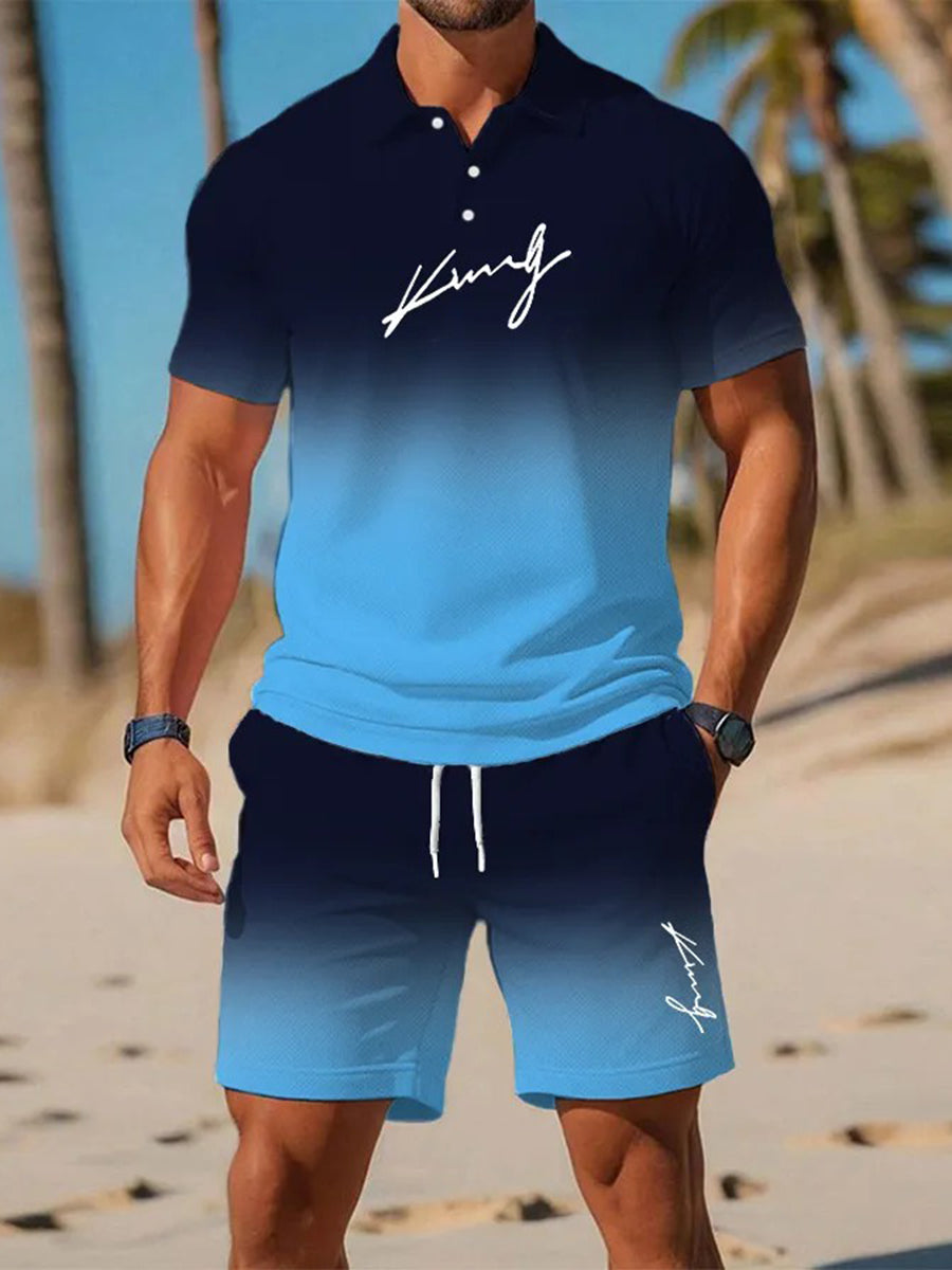 Traje de polo de manga corta de negocios casual para hombres