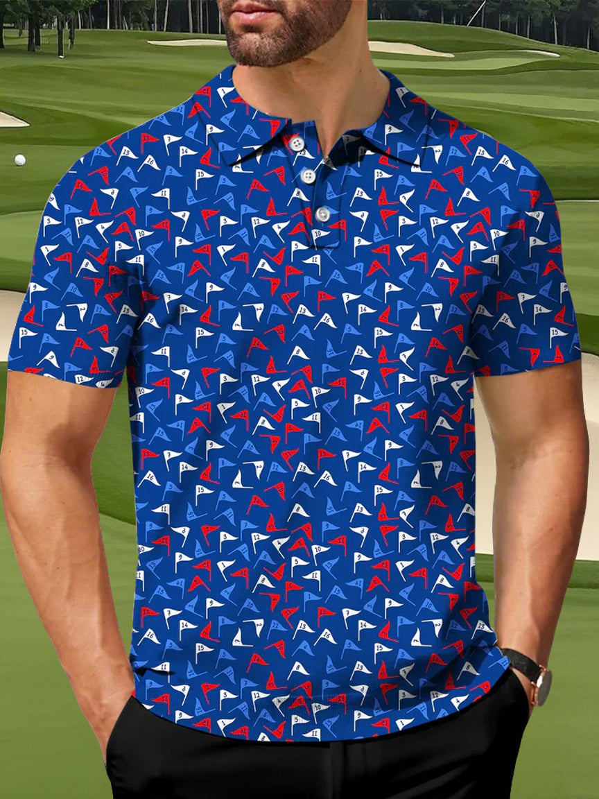 Camiseta de golf 4th of July USA Flag Print para hombre