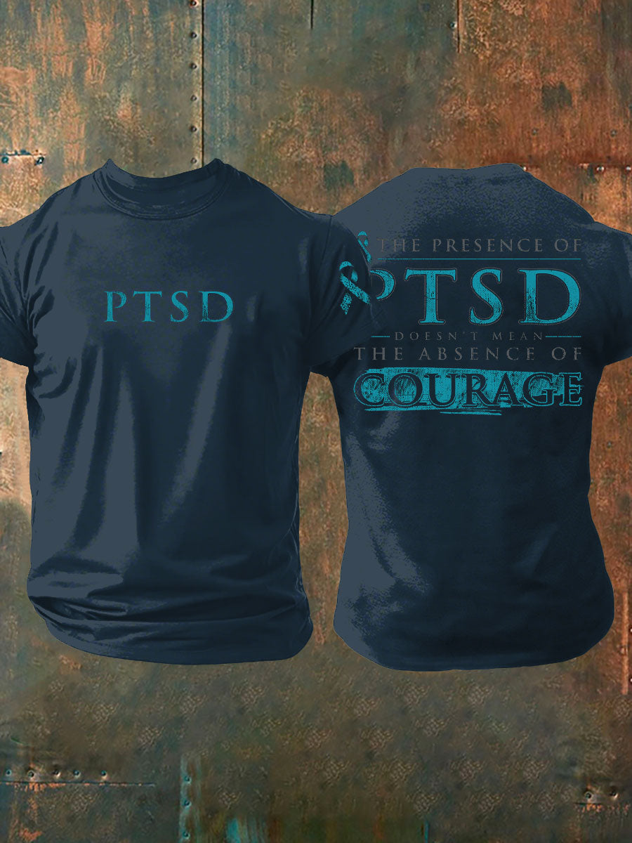 Camiseta impresa veterano de la conciencia del PTSD de los hombres