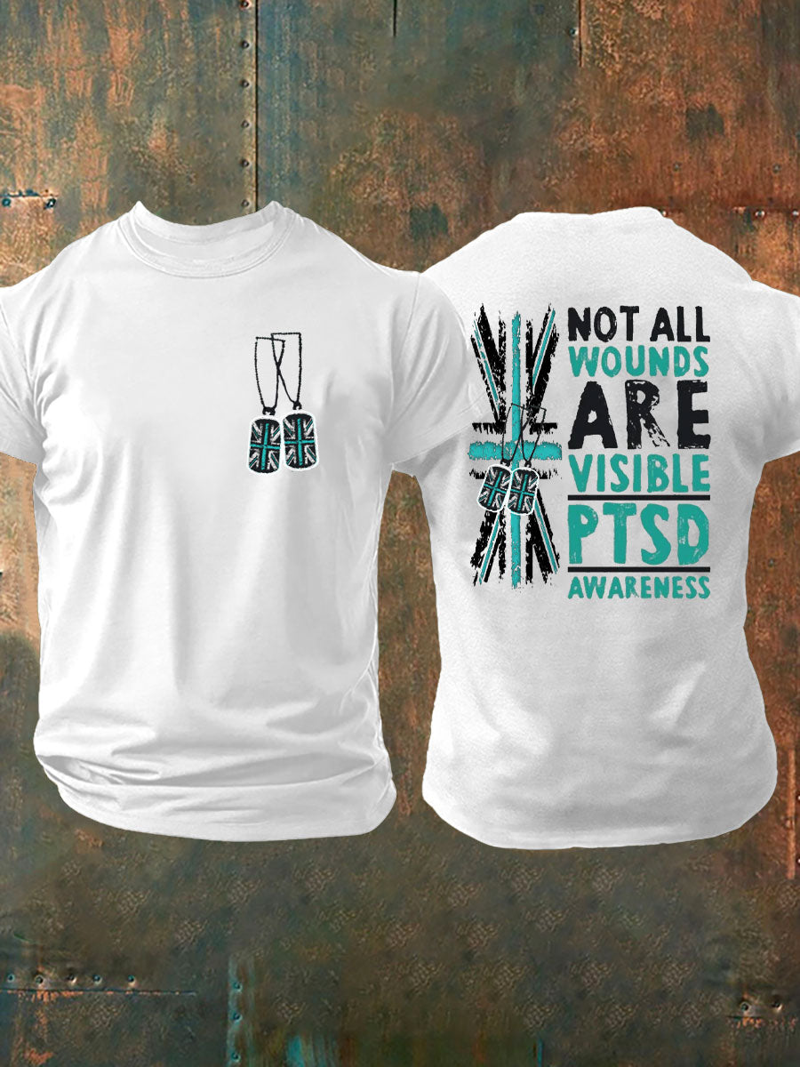Camiseta estampada para hombre UK PTSD Awareness Veteran