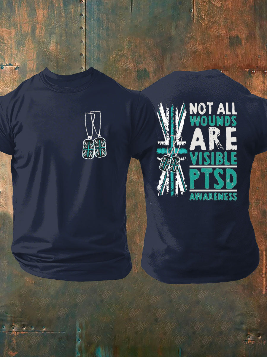 Camiseta estampada para hombre UK PTSD Awareness Veteran