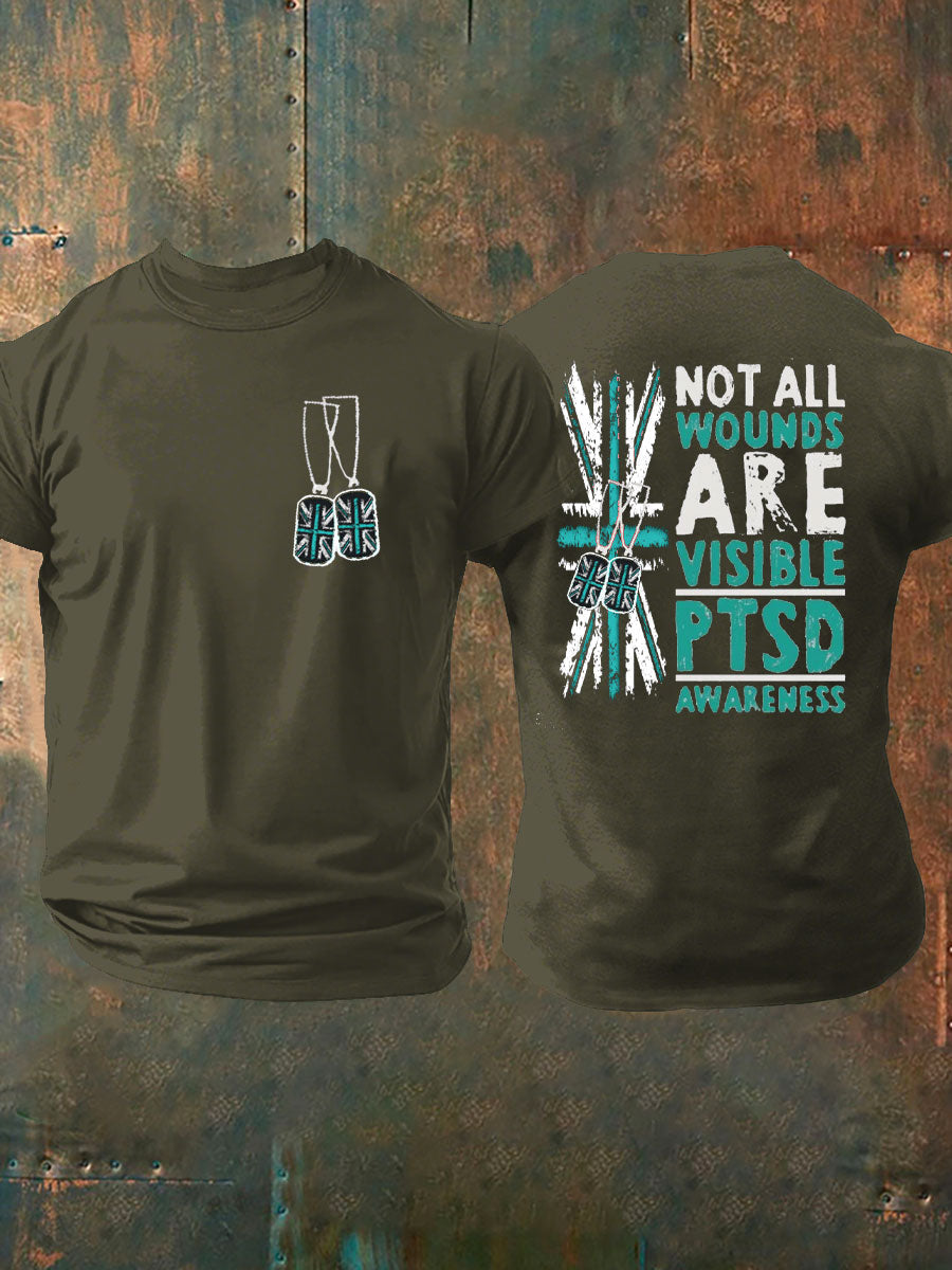 Camiseta estampada para hombre UK PTSD Awareness Veteran