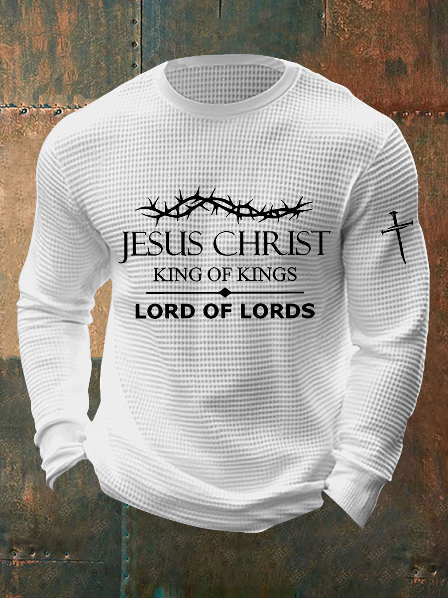 Camiseta de manga larga Yeshua Waffle para hombre