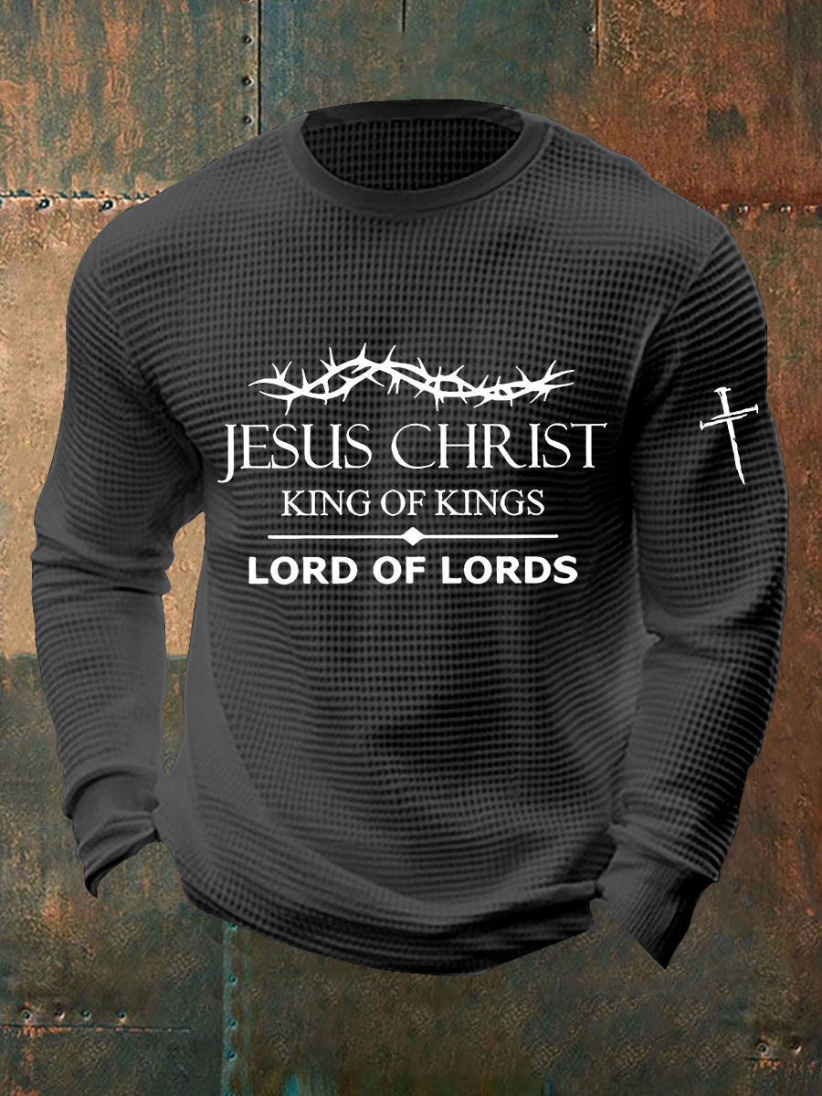 Camiseta de manga larga Yeshua Waffle para hombre