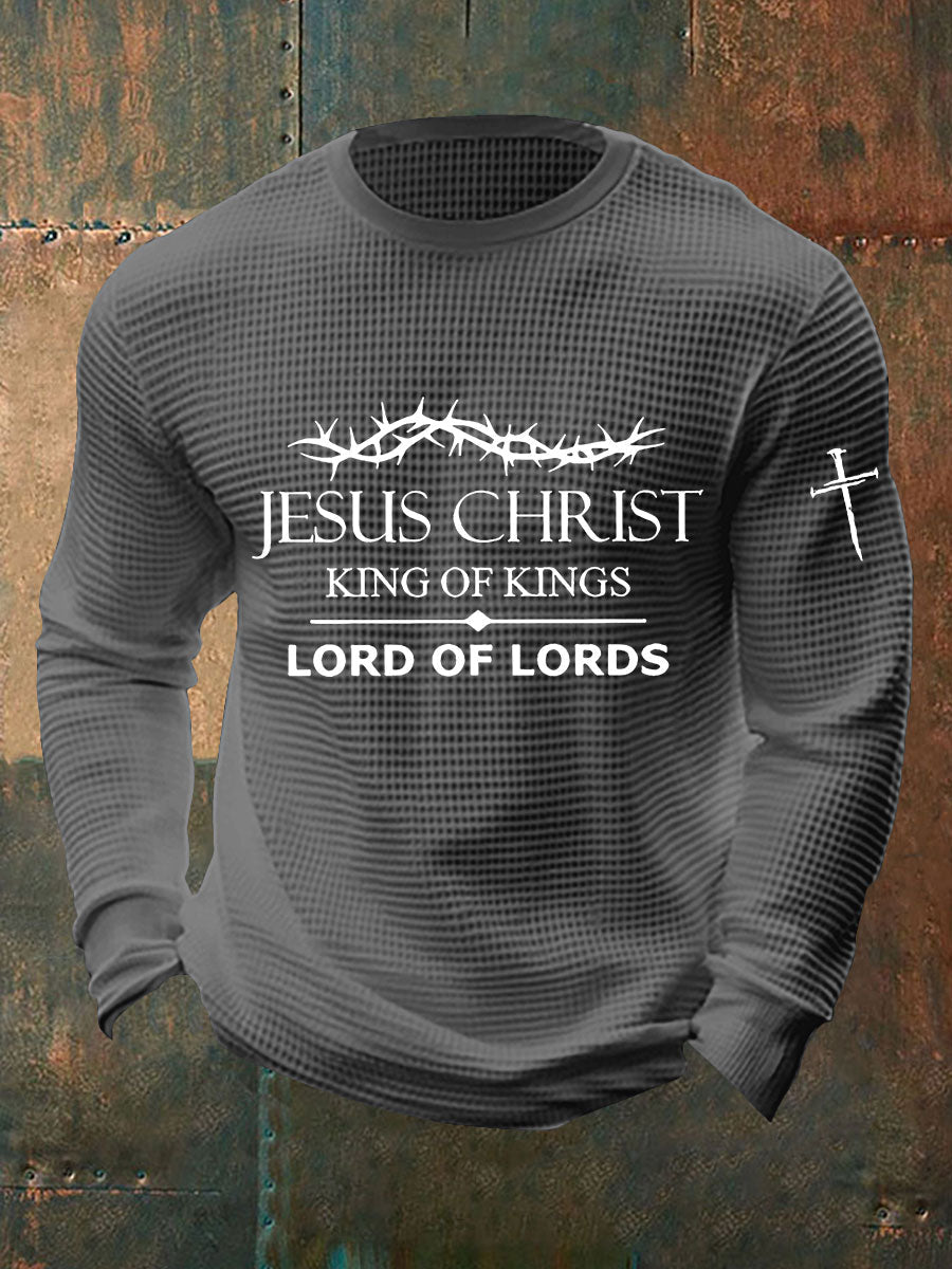 Camiseta de manga larga Yeshua Waffle para hombre