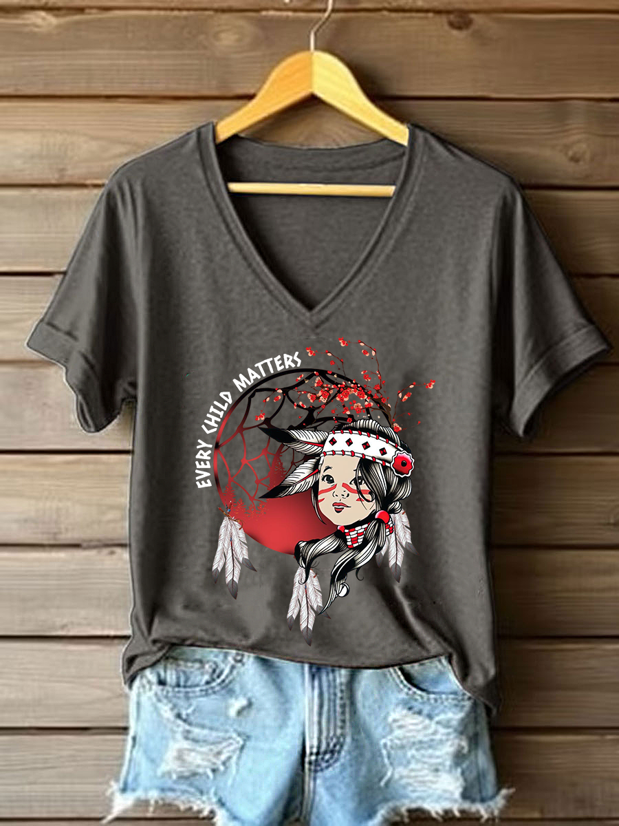 Camiseta casual impresa de Every Child Matters para mujer