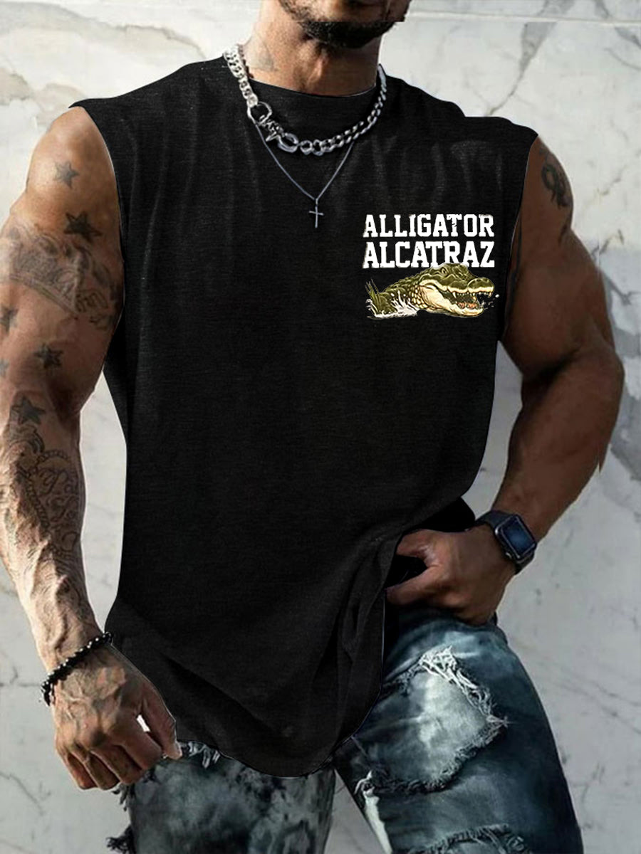 Alcatraz de los hombres Retro Cocodrilo Divertido Florida Everglades Oscuro Humor Chalecos