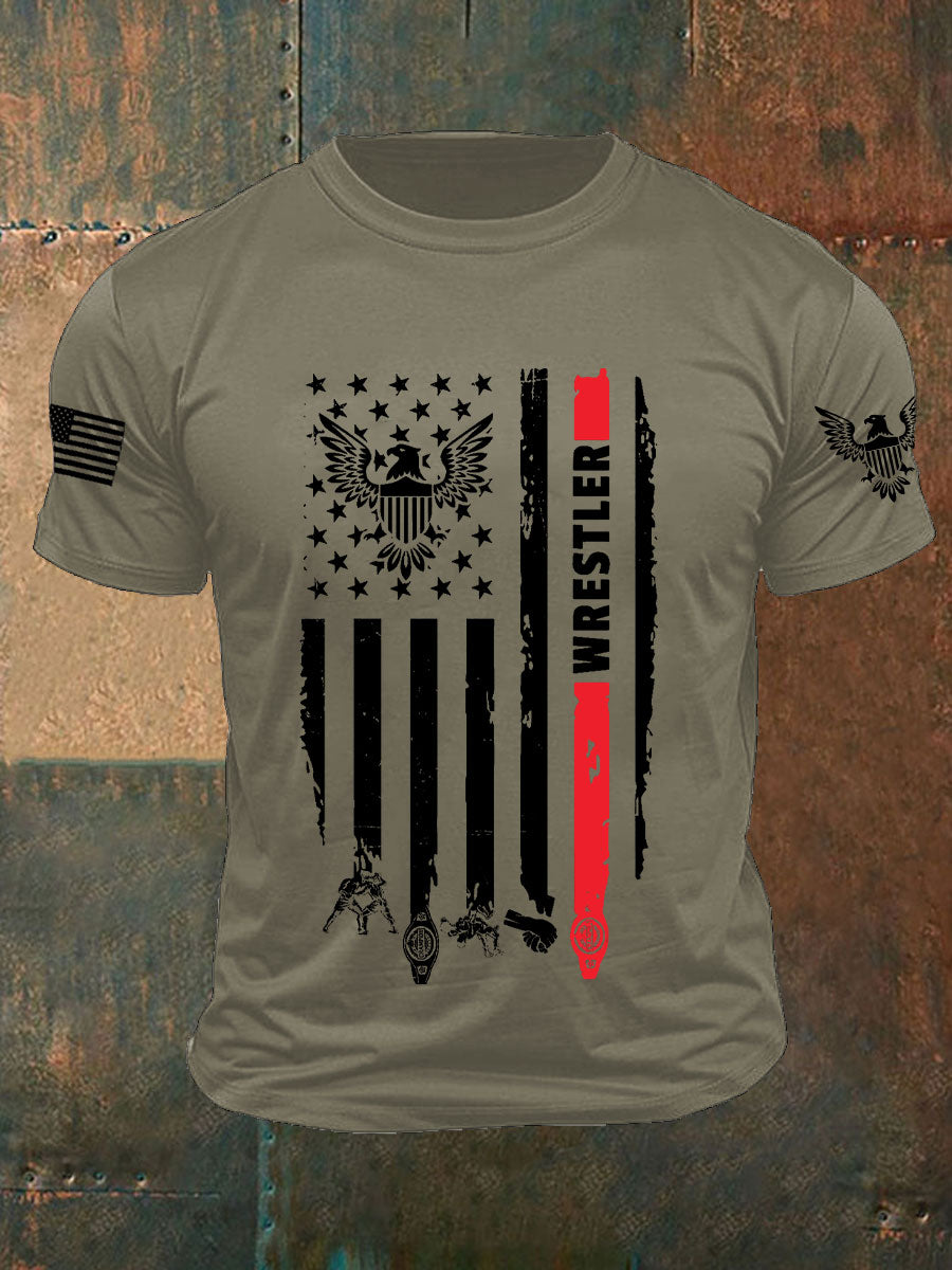 Camisetas de Hombre Wrestling Flag