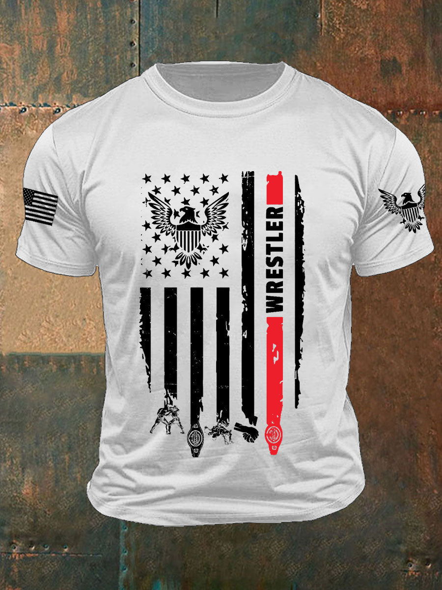 Camisetas de Hombre Wrestling Flag