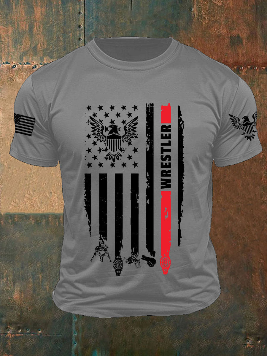 Camisetas de Hombre Wrestling Flag
