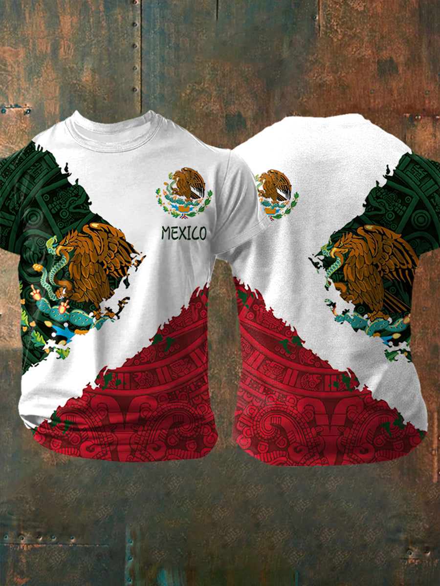 Camiseta casual del día de la independencia de la bandera mexicana de los hombres